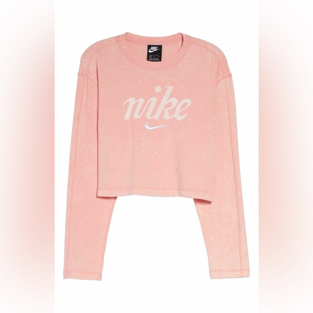 Nike Peach/Pink Long Sleeve Crop Sweatshirt
